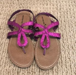 Montego Bay Club Hot Pink Sparkly Glitter Meltallic Sandals